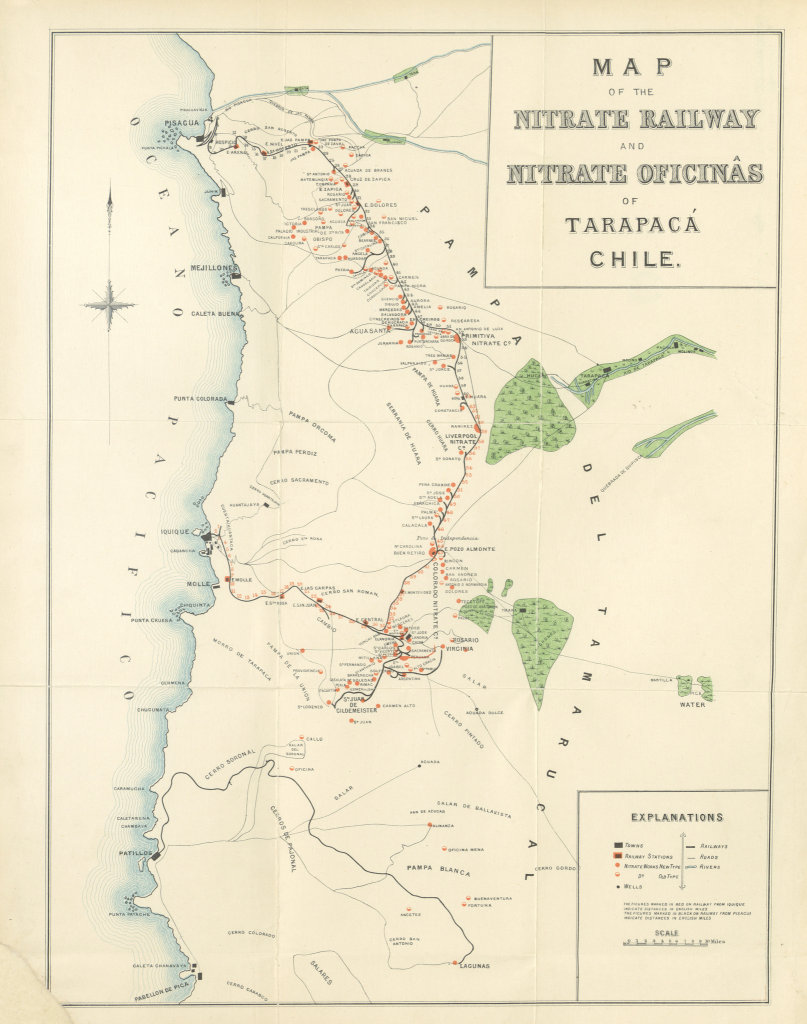 Mapa da região de Tarapacá